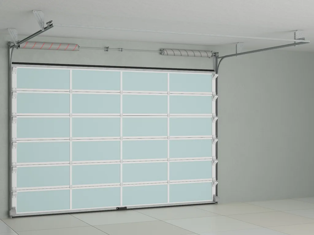 Industrial sectional doors made of aluminum panoramic panels with torsion mechanism ISD02 by DoorHan - view 2